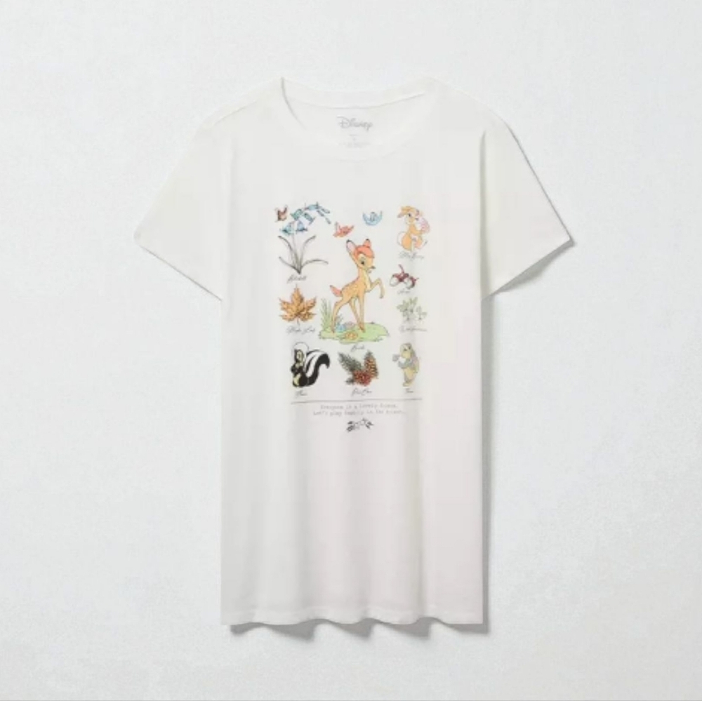 Torrid Womens Disney White Bambi aclaeei Fit Graphic Tee White 3x